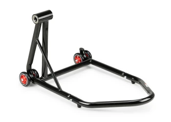 Rear stand for single-sided swingarm with left-side transmission