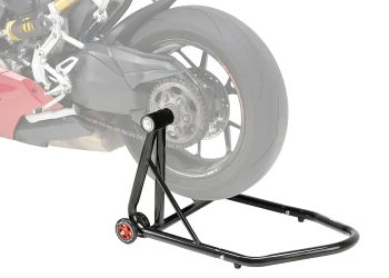 Béquille arrière pour bras oscillant monobras avec transmission côté gauche