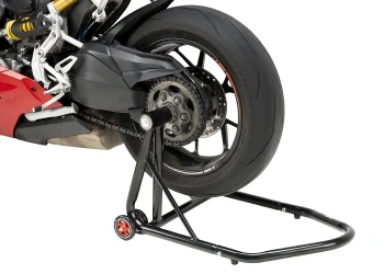 Béquille arrière pour bras oscillant monobras avec transmission côté gauche