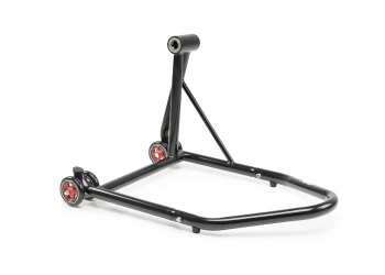 Cavalletto posteriore per forcellone monobraccio con trasmissione sul lato destro