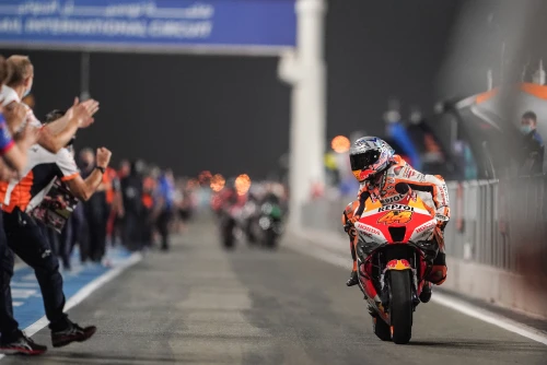 Pol Espargaró on the podium in Qatar